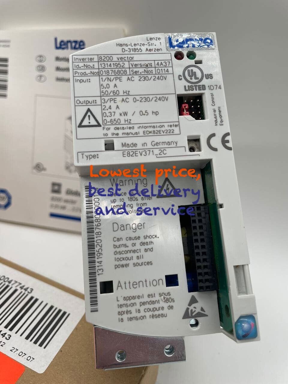1PC New in box LENZE E82EV371K2C E82EV371_2C FREQUENCY INVERTER Fast shipping