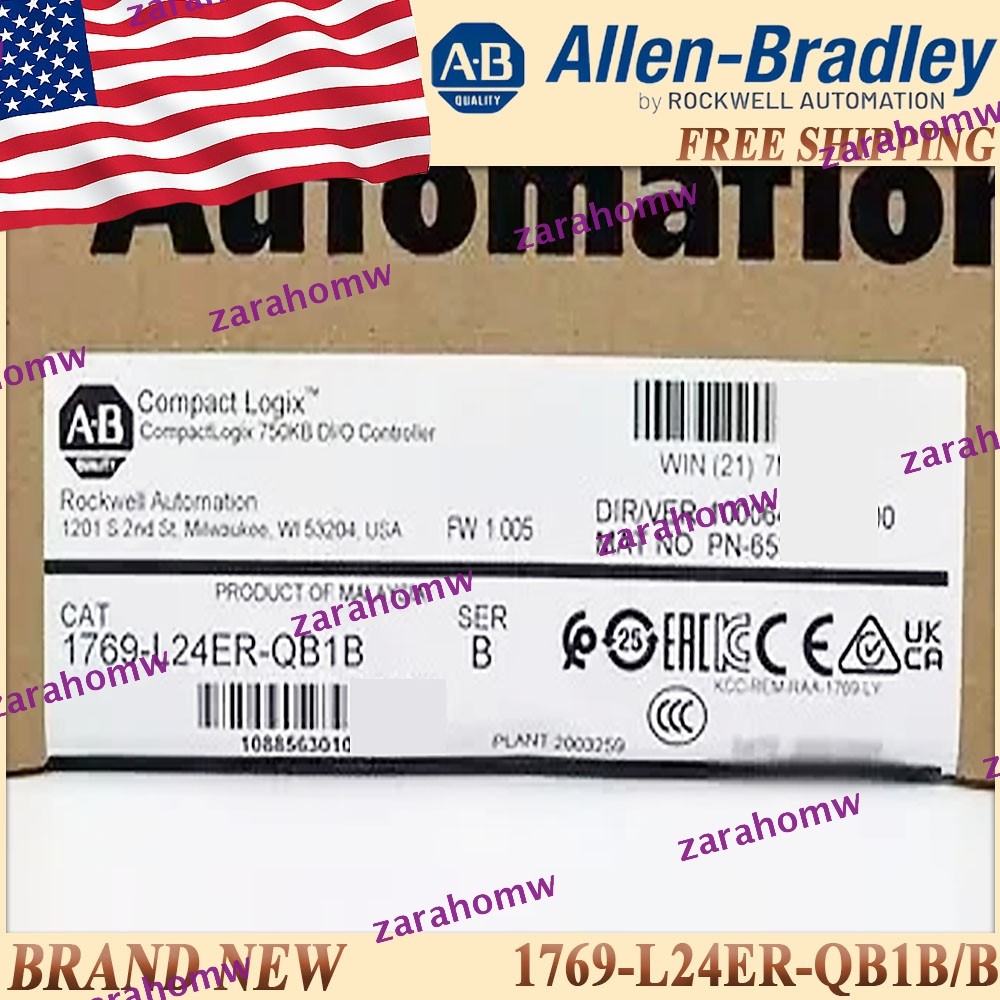 New AB 1769-L24ER-QB1B/B CompactLogix 750KB DI/O Controller 1769L24ERQB1B B 1PC