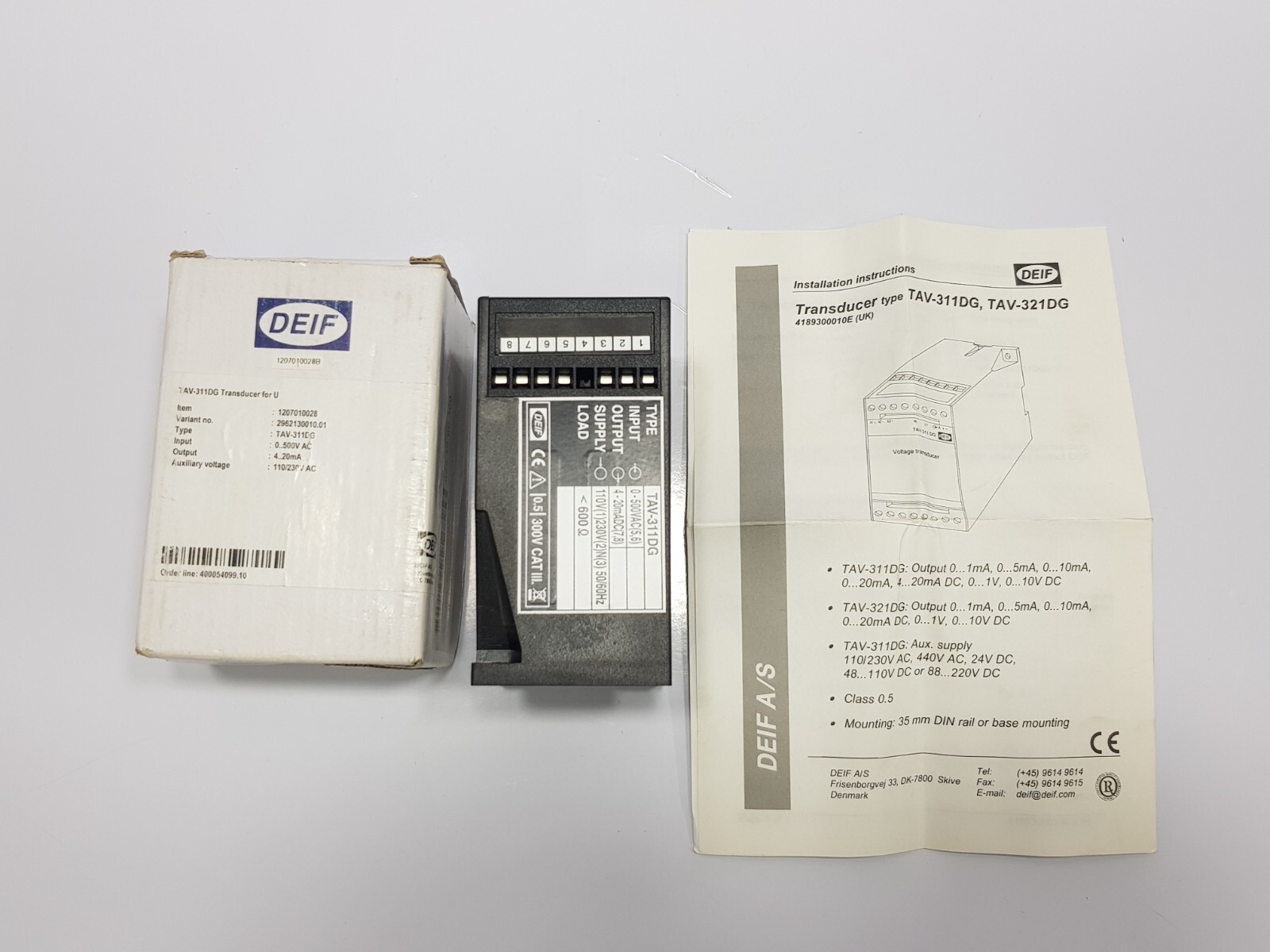 DEIF TAV-311DG VOLTAGE TRANSDUCER
