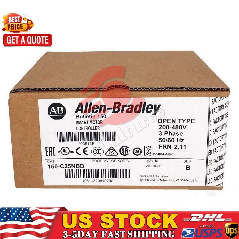 New Sealed AB 150-C25NBD Allen-Bradley SMC-3 Smart Motor Controller 150C25NBD