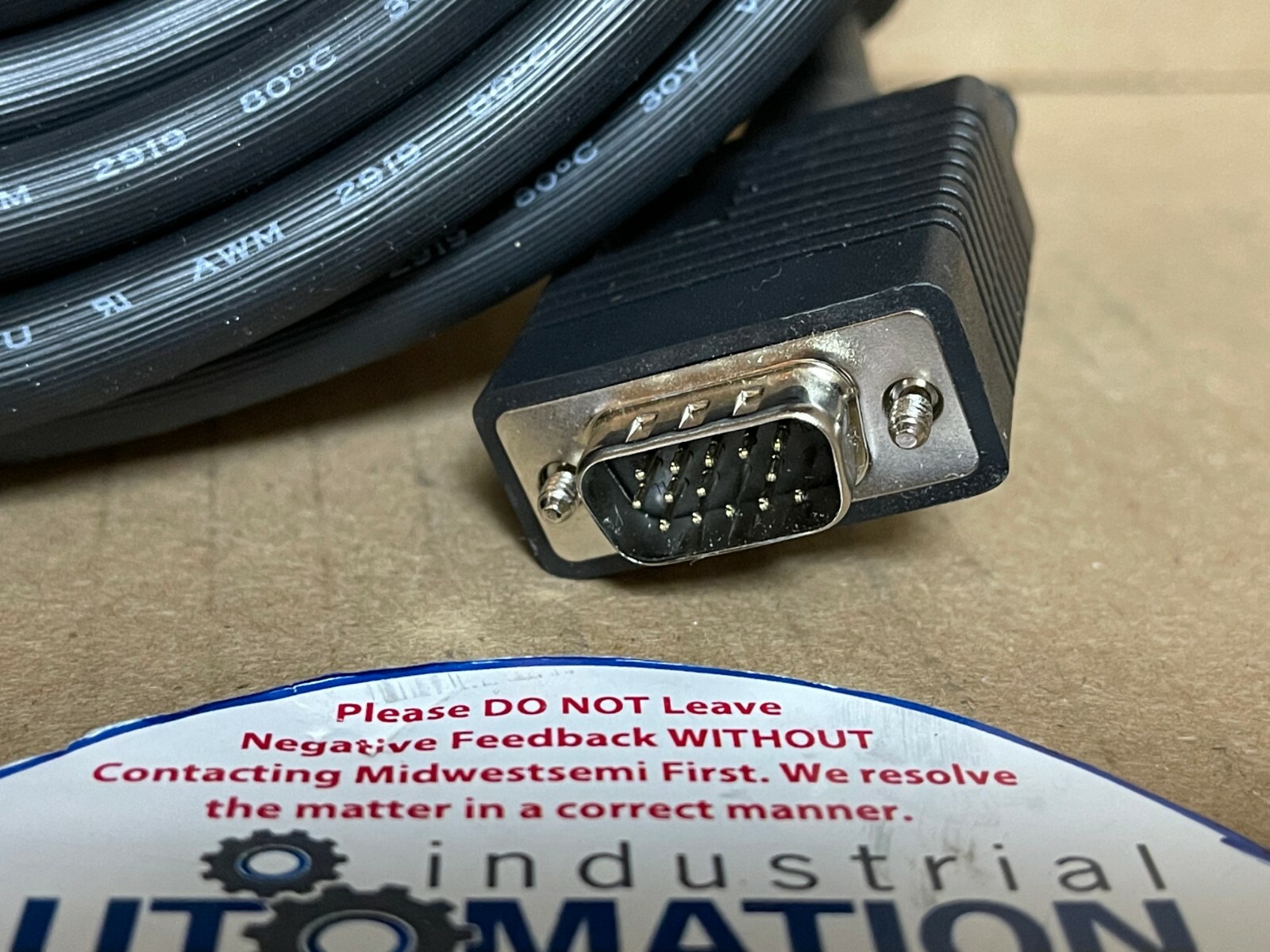 NEW 75FT COMPUTER CABLE COPARTNER E119932-U AWM 2919 14PIN M/M BLACK SHIPSAMEDAY