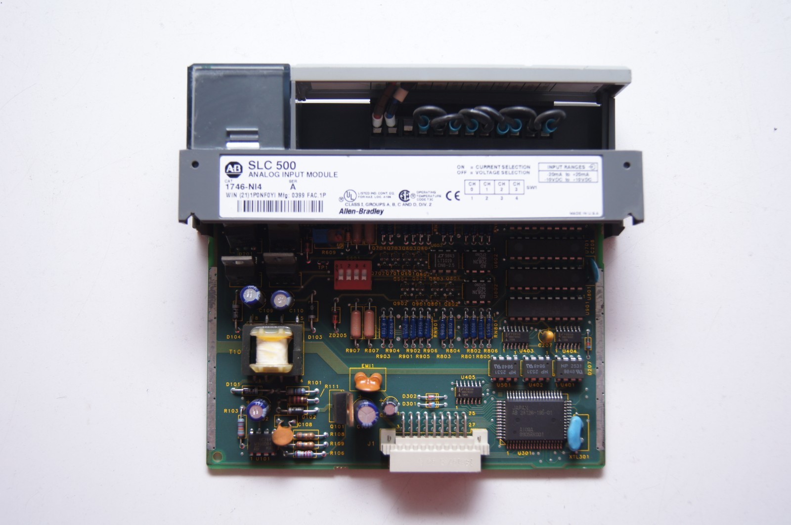 Allen Bradley SLC 500 10 Slot Rack 4x 1746-IB16 3x 1746-OW1 1x 1747-L541