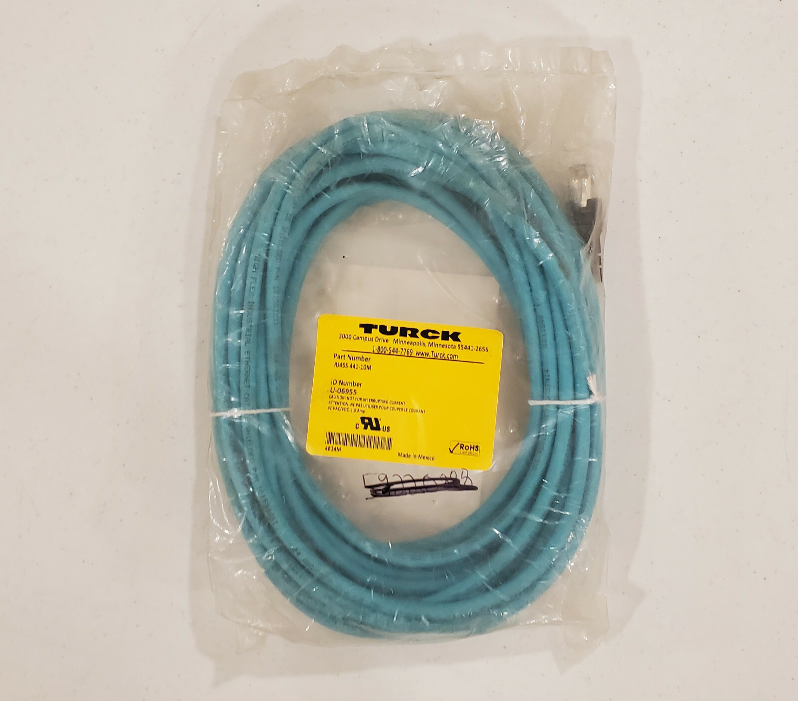 Turck RJ45S 441-10M U-06955, Network Cable Cordset, RJ45S Connector, 10M