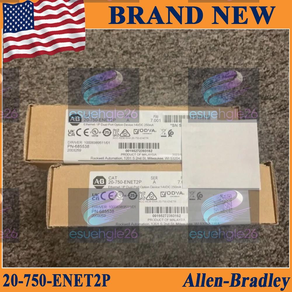 New AB 20-750-ENET2P Ethernet/IP Dual-port Option Device 20750ENET2P AB
