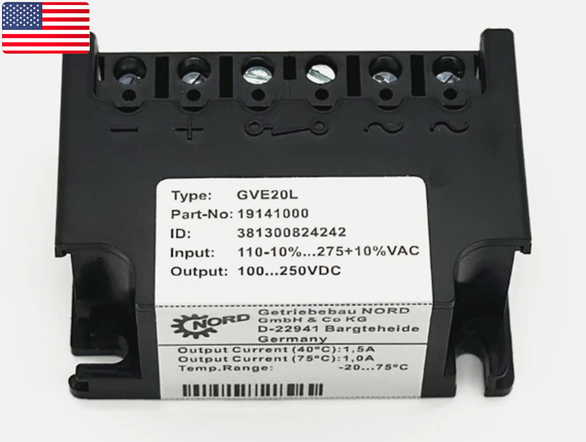 Full Wave Motor Brake Rectifier For Nord GVE20L 19141000 110-275VAC 100…250VDC
