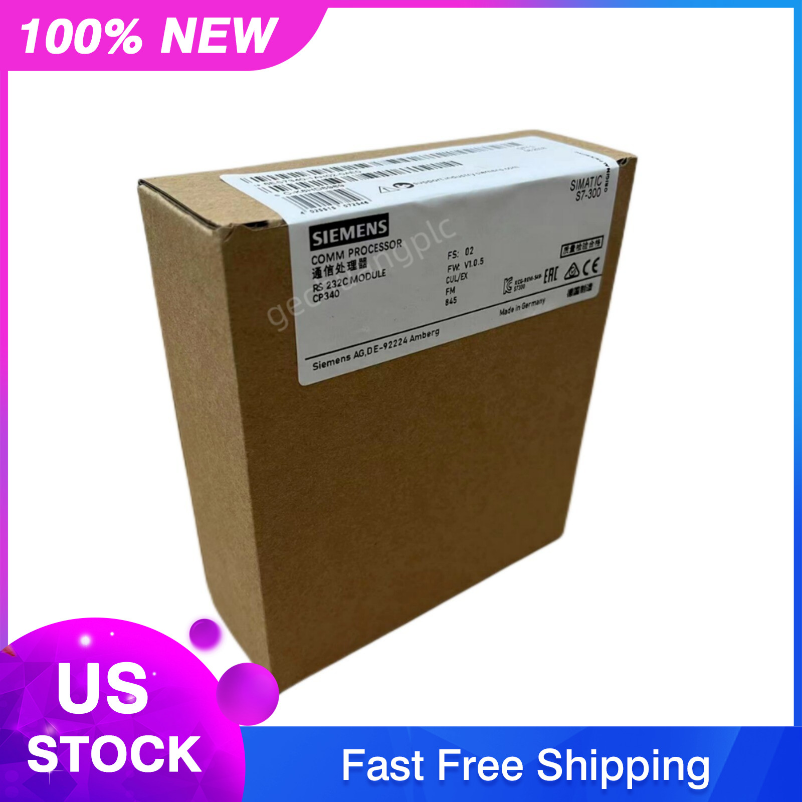 New Siemens 6ES7340-1AH02-0AE0 6ES7 340-1AH02-0AE0 SIMATIC S7-300, CP 340