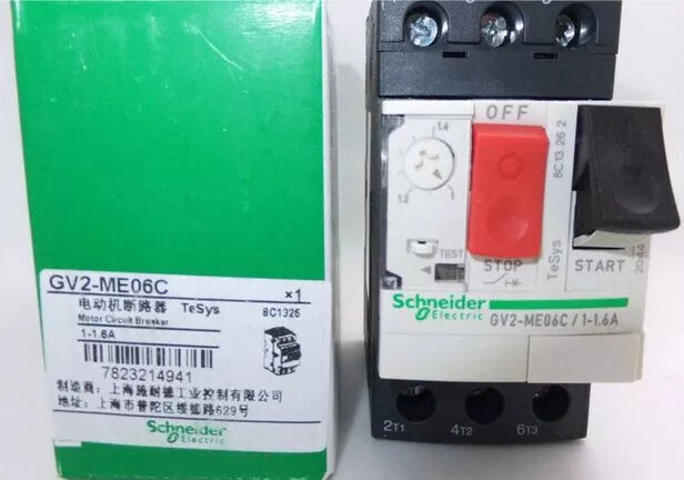1pc New For Schneider Motor Circuit Breaker GV2ME06C 1-1.6A (Substitute GV2ME06)