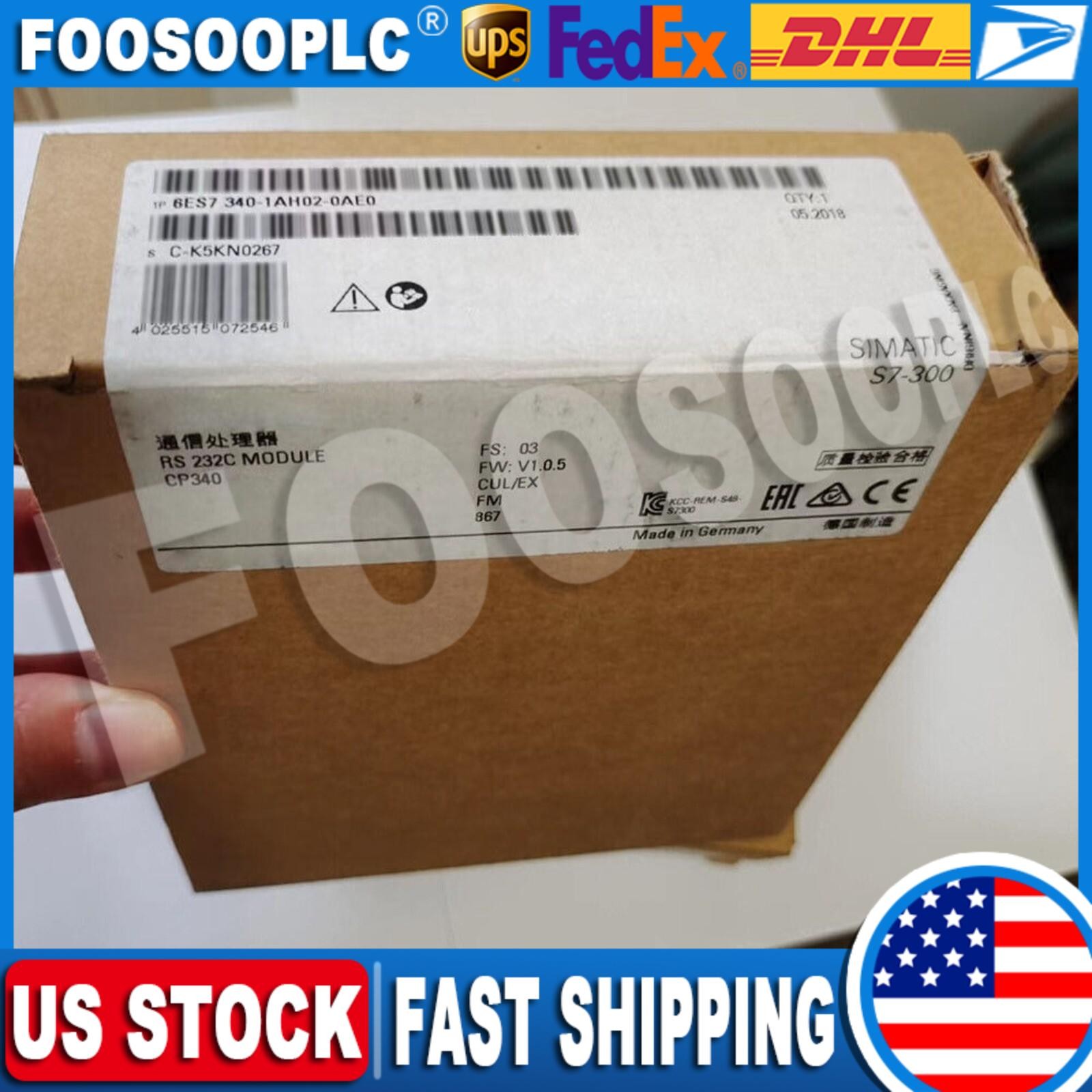 New Siemens SIMATIC S7-300,CP 340 6ES7340-1AH02-0AE0 6ES73401AH020AE0