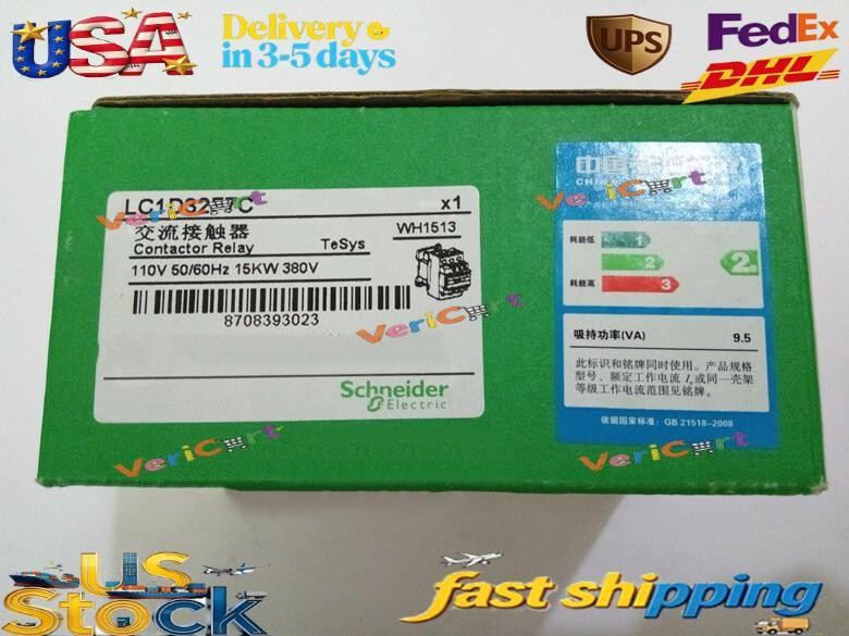 Schneider LC1D32F7C Telemecanique Contactor 32A 110V AC New In Box US Free TAX