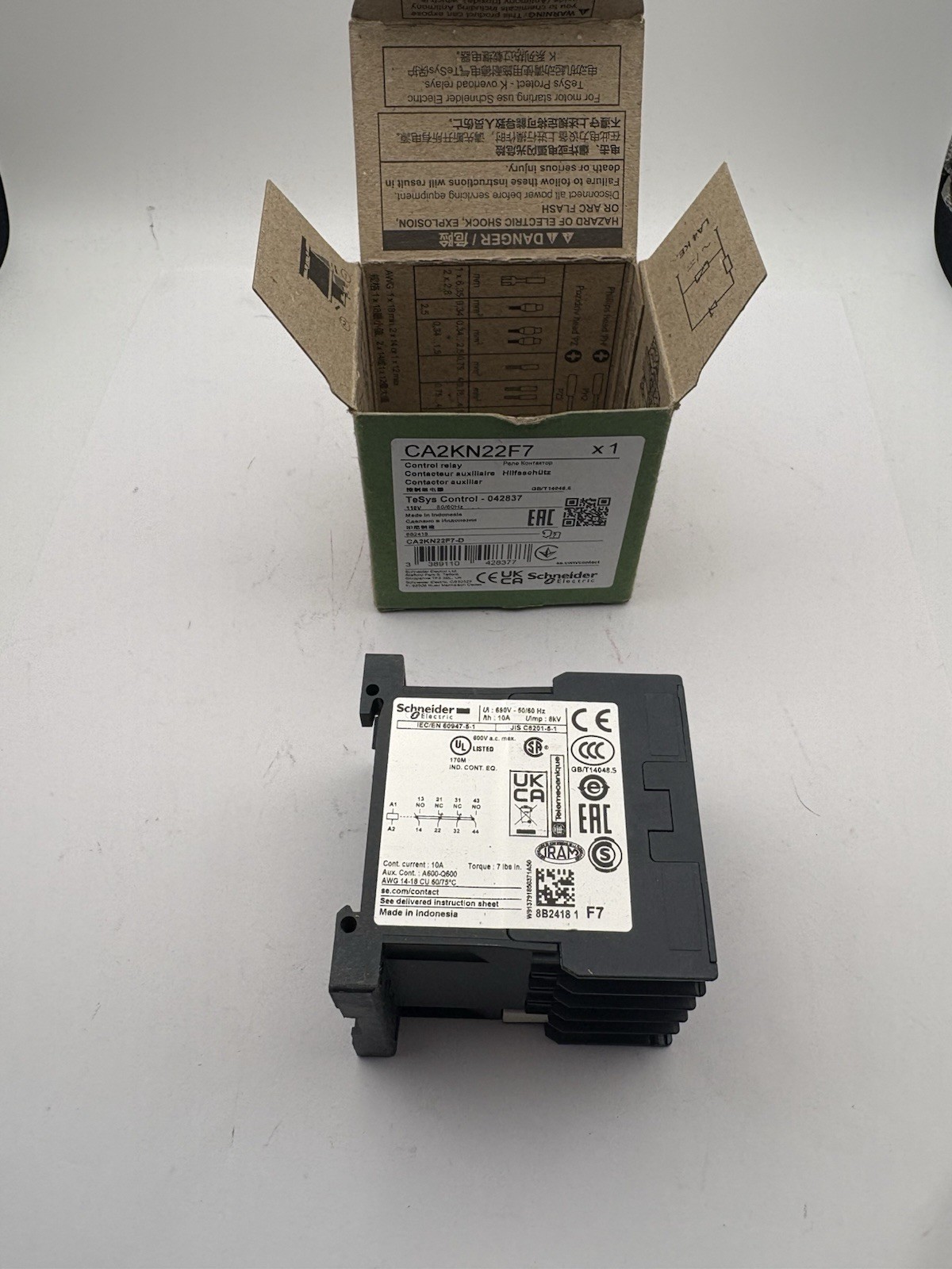 OEM New Schneider 110V 50/60Hz 2NO+2NC Control Relay CA2KN22F7