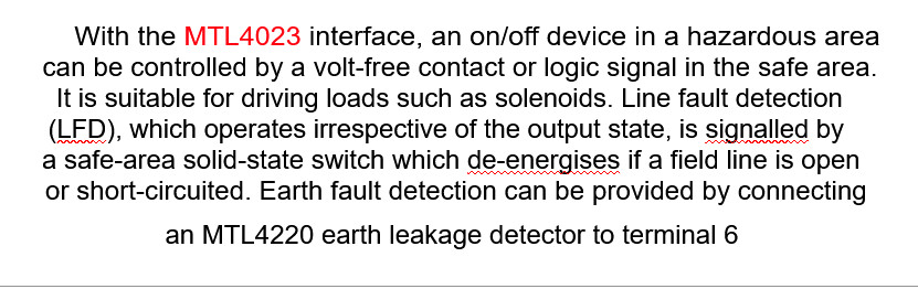 MTL4023 MEASUREMENT TECHNOLOGY LTD SOLENOID / ALARM DRIVER