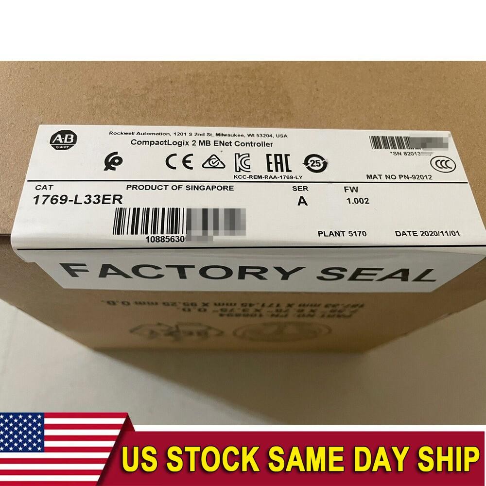 Allen-Bradley AB 1769-L33ER / A CompactLogix 2MB Enet Controller US Free Tax