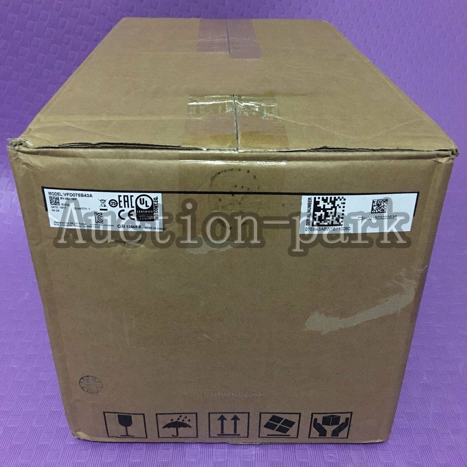 Delta VFD075B43A Open/Closed Loop Vector 3 Phase 460V Input 10HP AC Motor Drive