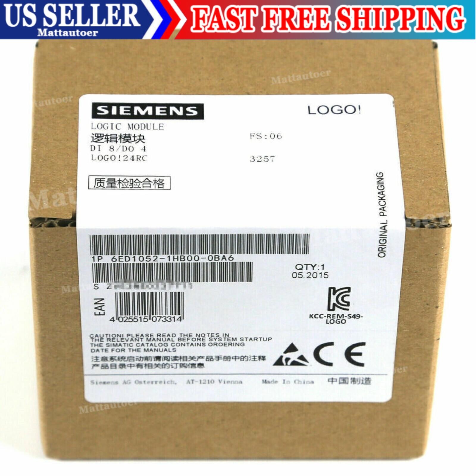 New Siemens 6ED1052-1HB00-0BA6 6ED1 052-1HB00-0BA6 LOGO 24RC logic module