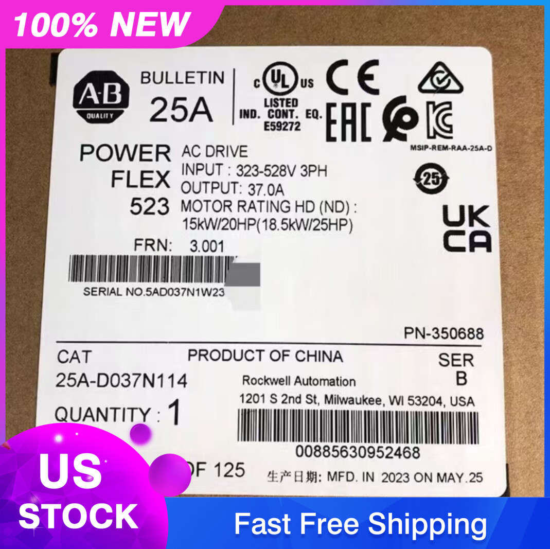 AB Allen-Bradley 25A-D037N114 Servo B Powerflex 523 AC Caminos 20HP