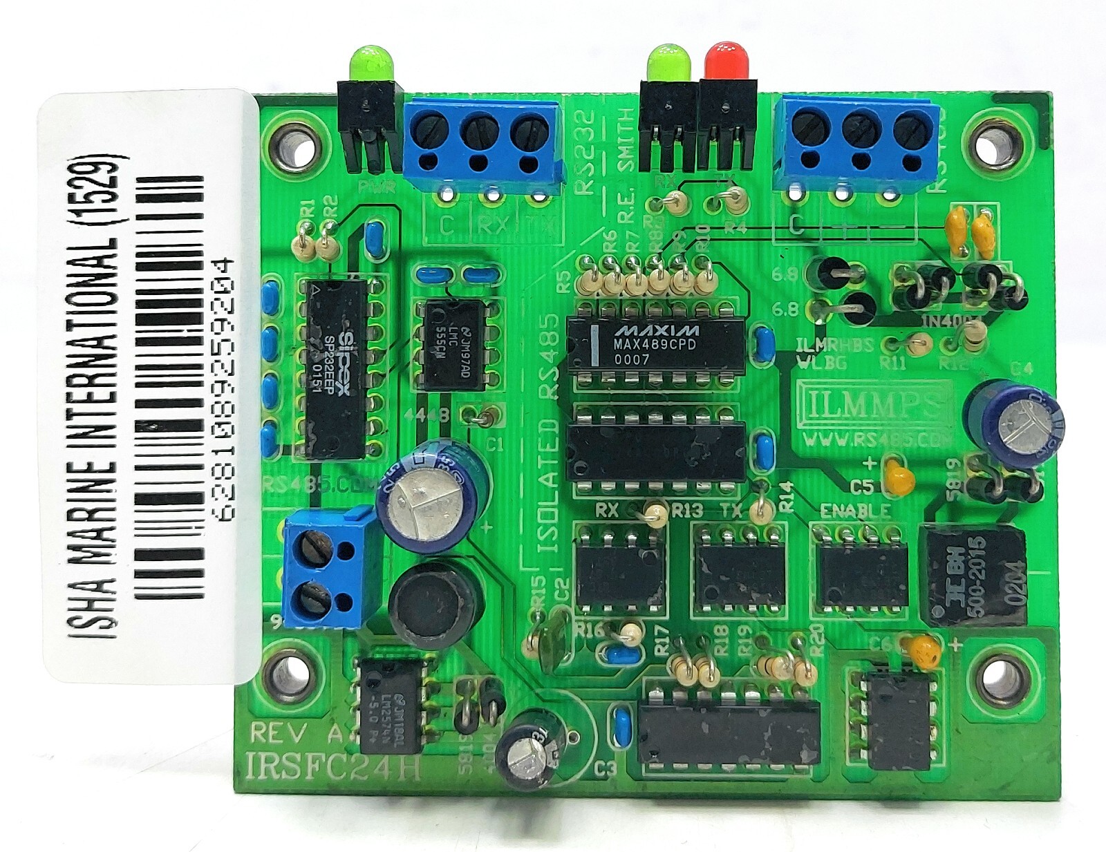 R.E Smith RS485 ILMMPS IRSFC24H REV A Isolated PCB Card