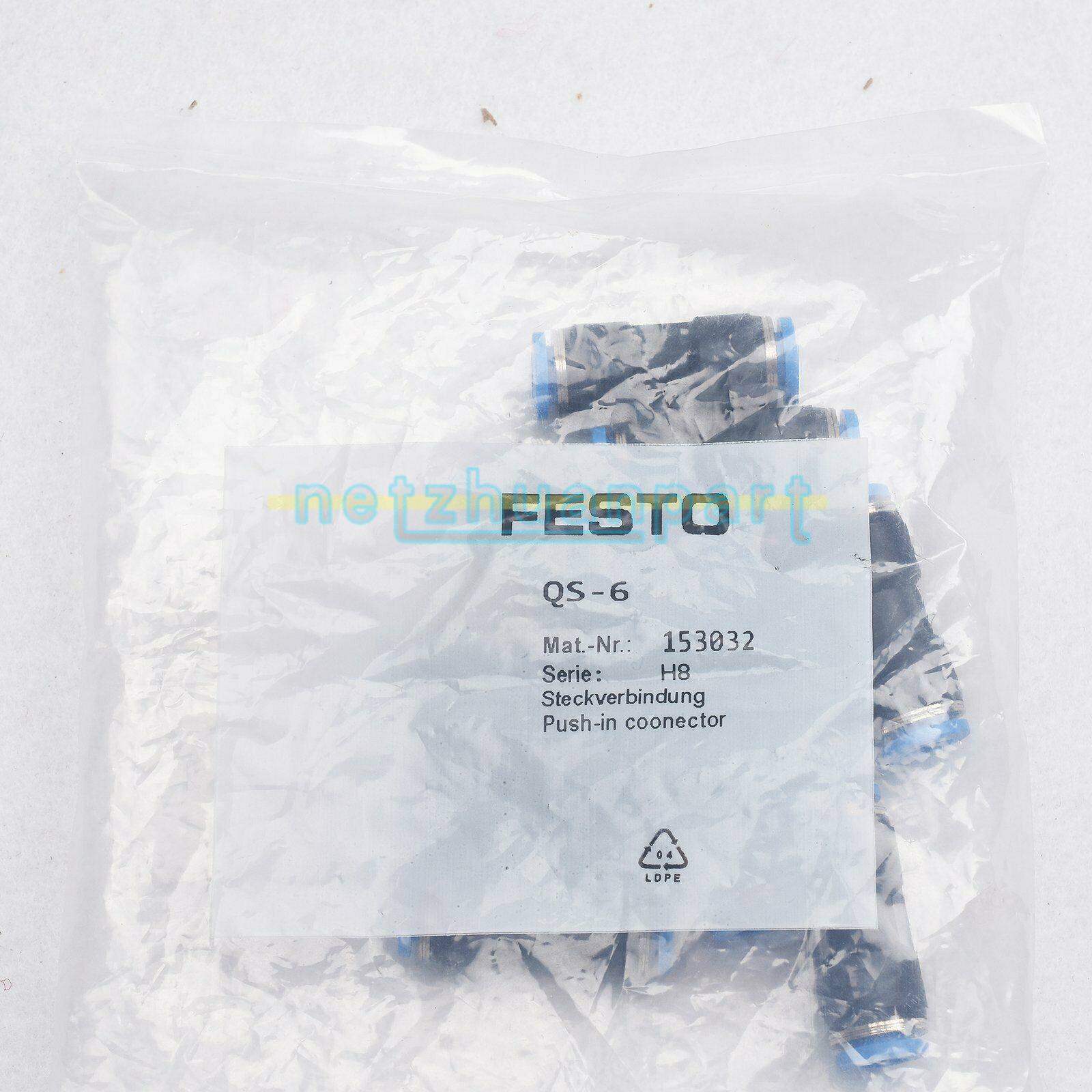 10PCS Festo connector QS-6 153032 Brand New