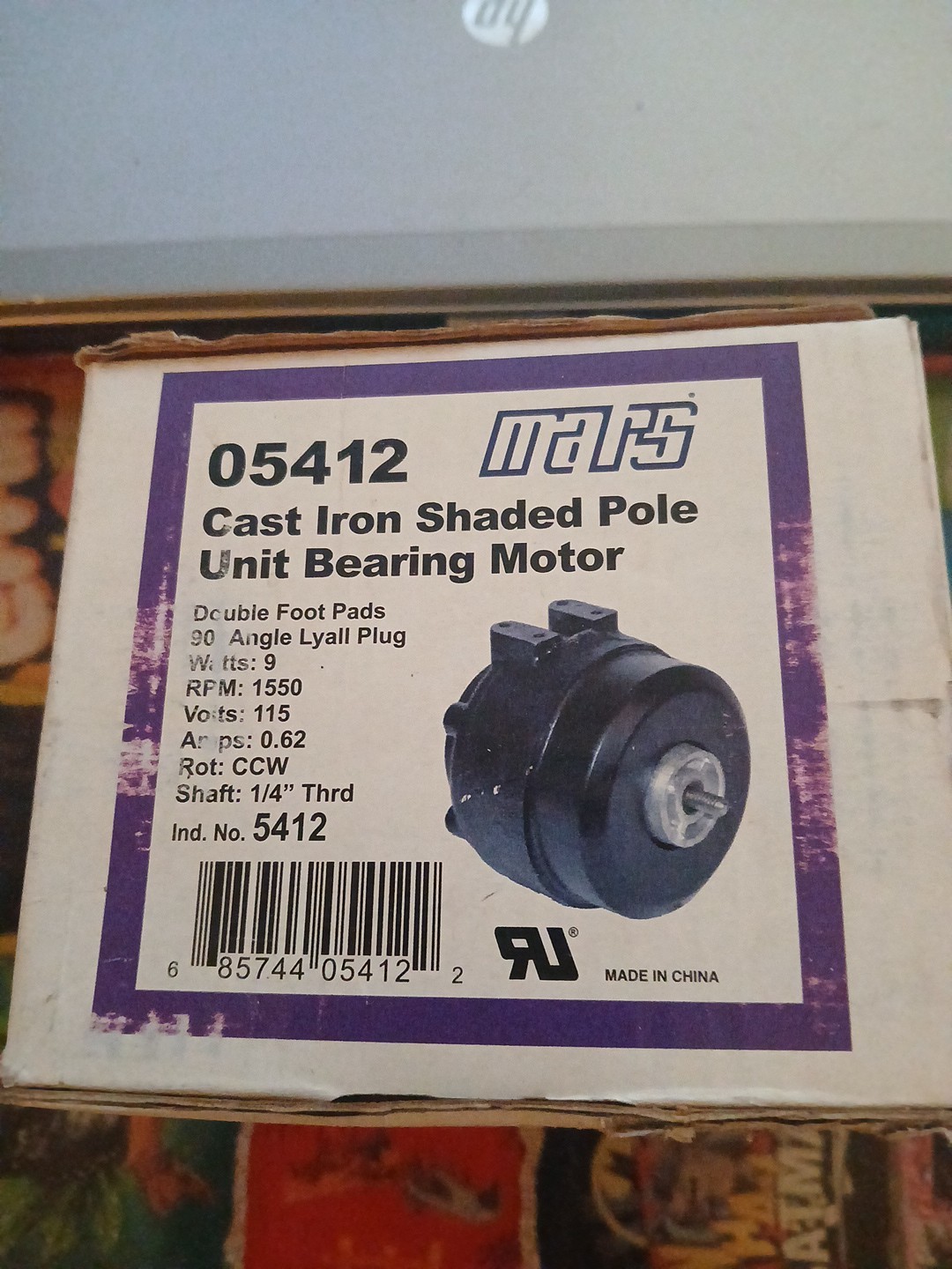 Mars 05412 – Cast Iron Shaded Pole Unit Bearing Motor New-Old Stock