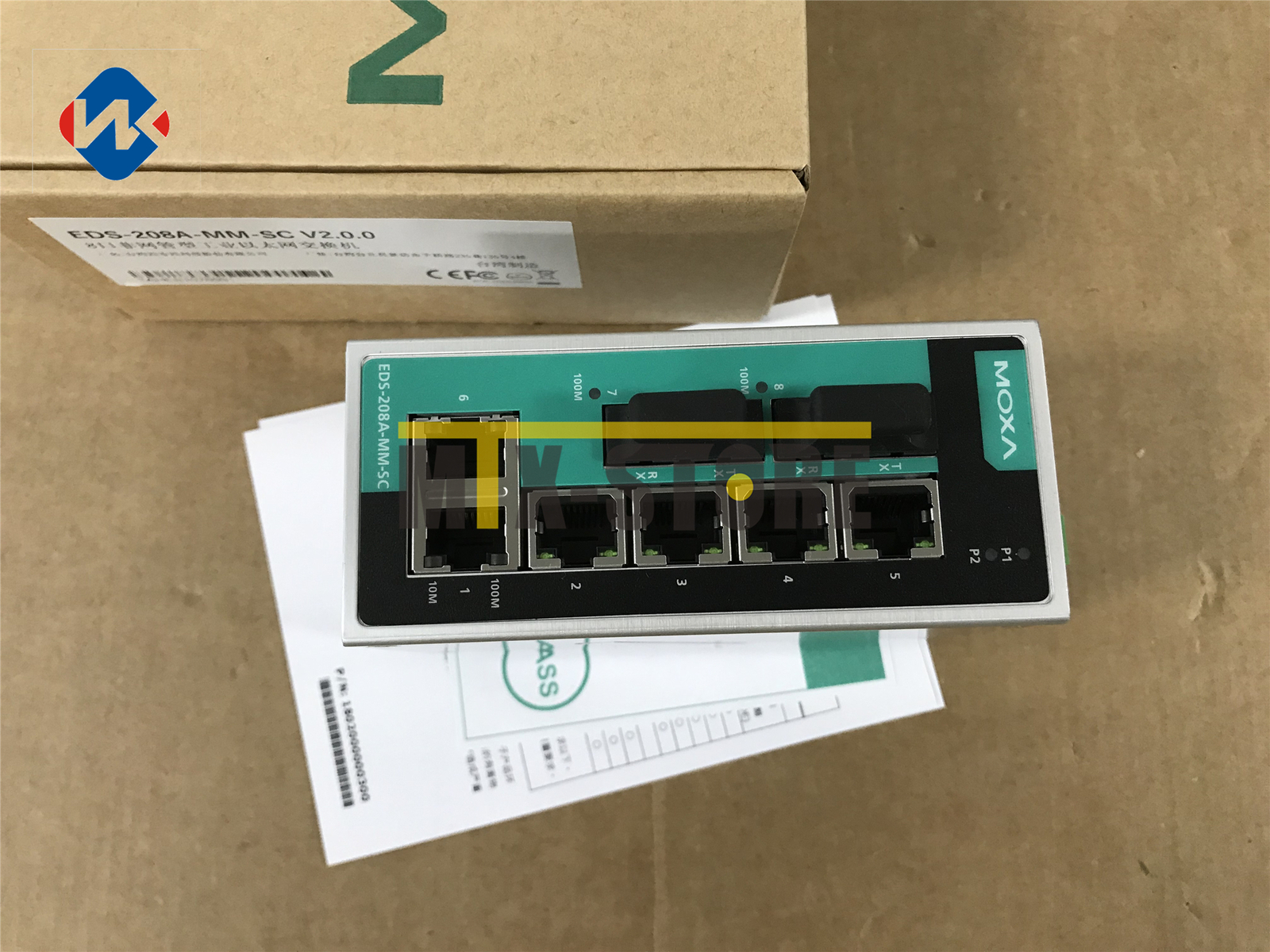 1PCS Brand new ones MOXA EDS-208A-MM-SC 2 Optical 6 Electric Ethernet Switch