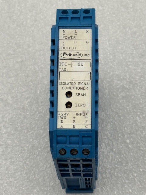 Pribusin ITC-62 24VDC 80mA Isolated Signal Conditioner Module Used