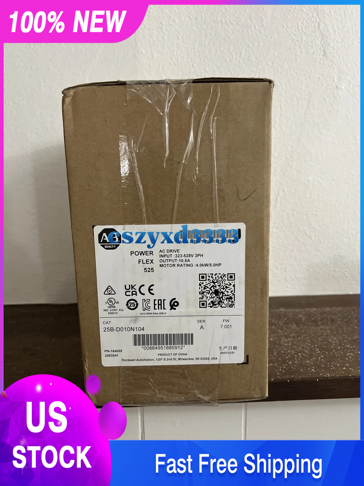 25BD010N104 Brand New Allen Bradley 25B-D010N104 PowerFlex 525 4kW 5Hp AC Drive