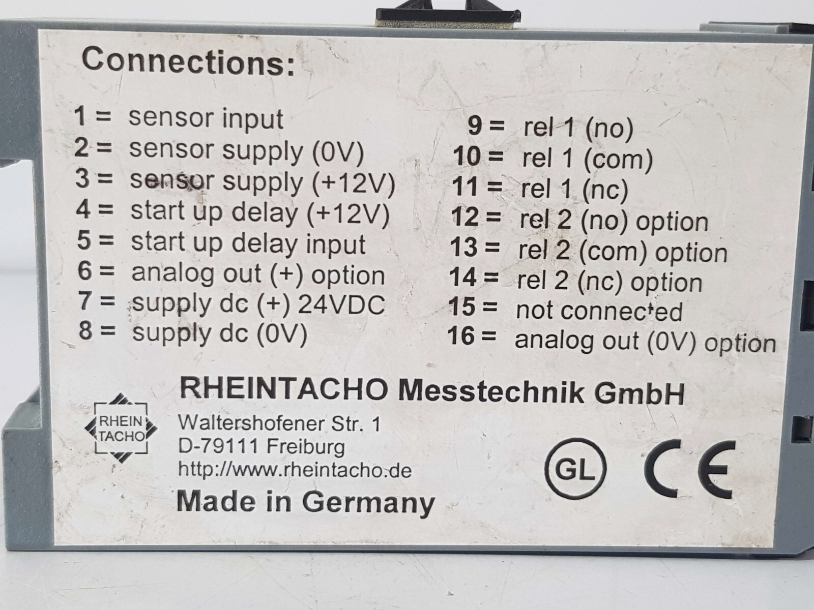 RHEINTACHO 5823.200 PROGRAMMABLE SPEED MONITOR