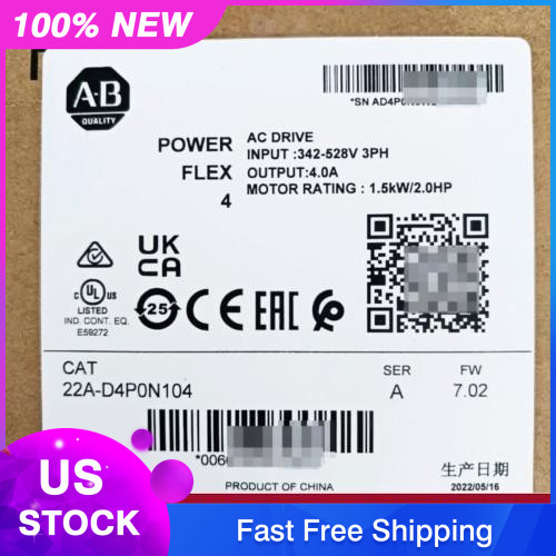 New Factory Sealed AB 22A-D4P0N104 PowerFlex 4 1.5kW 2.0HP AC Drive US Free Tax