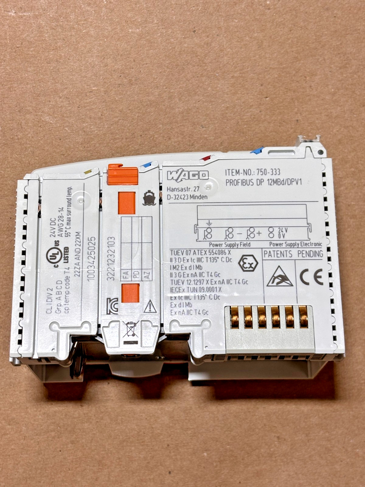 WAGO 750-333 – Fieldbus Coupler for Profibus DP – PLC Processor Module