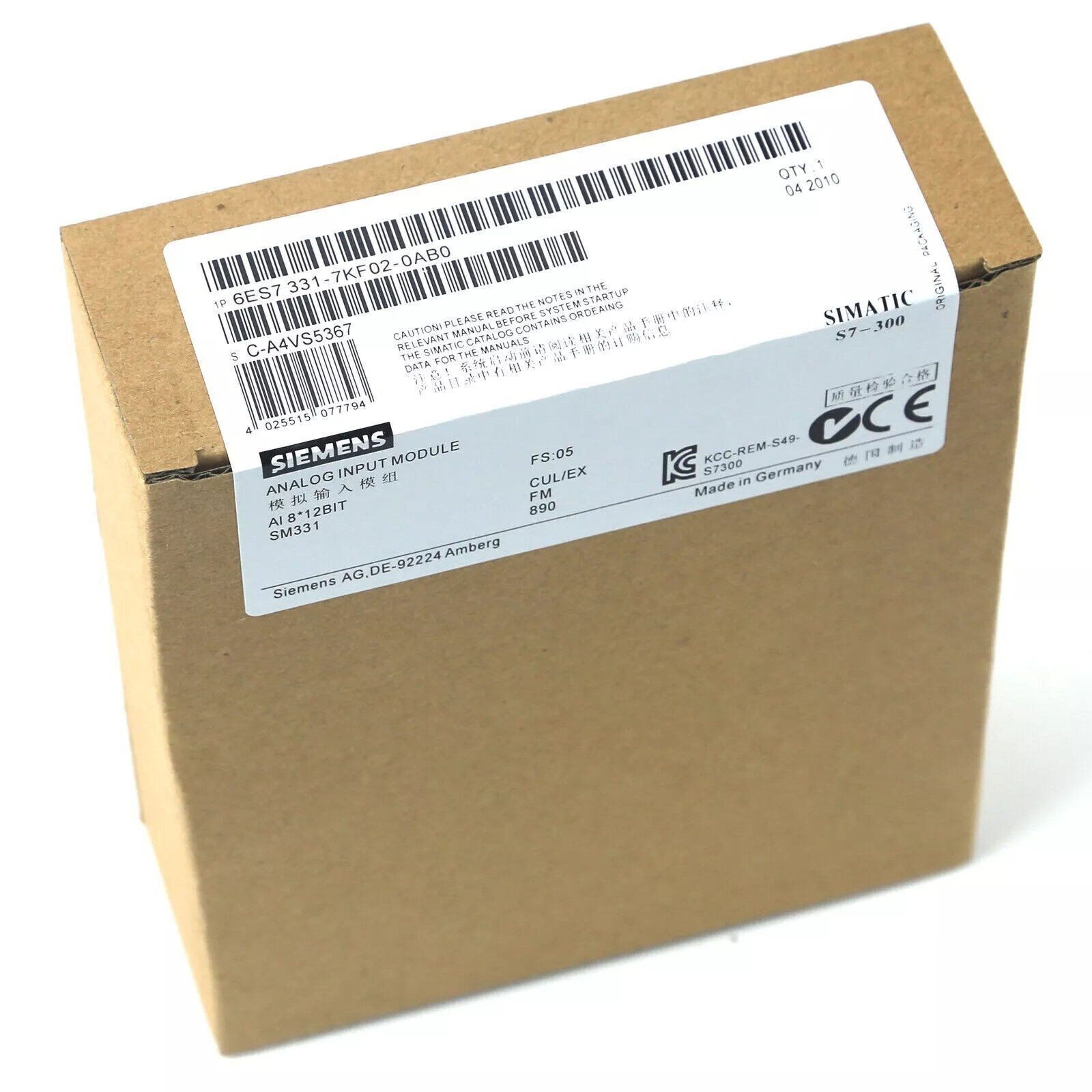 New Siemens 6ES7 331-7KF02-0AB0 6ES7331-7KF02-0AB0 SM 331 analog input modules