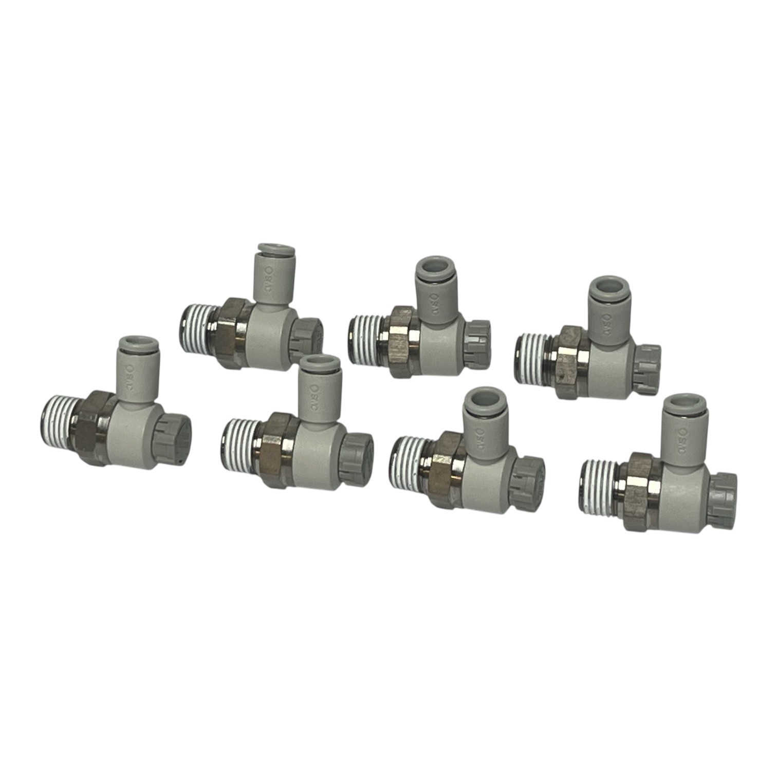 Lot of 7 SMC AS2201F-02-06SA Air Speed Control Valves Flow Control 1/4″ 6mm New