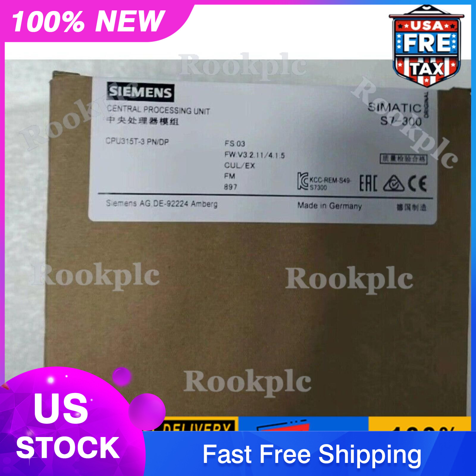 New Siemens 6ES7315-7TJ10-0AB0 S7-300 CPU 315T-3 PN/DP 6ES7 315-7TJ10-0AB0