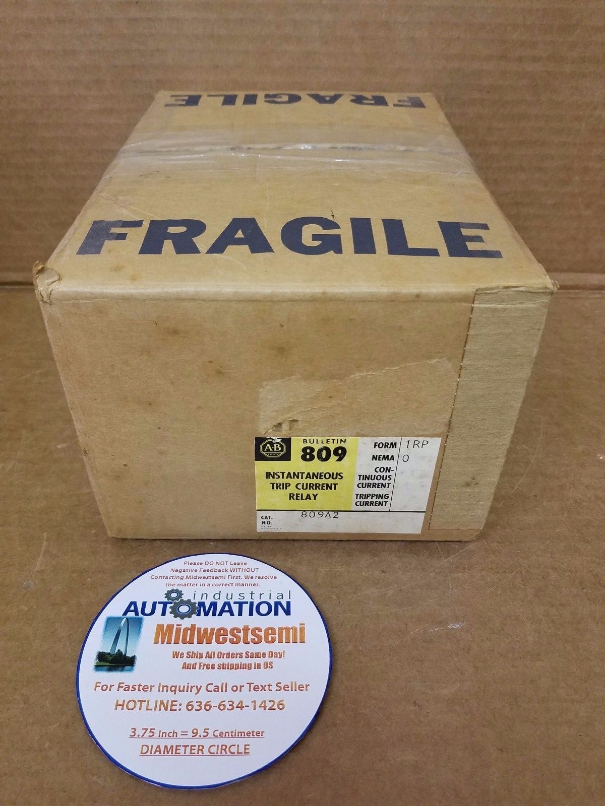 NEW ALLEN BRADLEY 809-A2 RELAY INSTANTANEOUS TRIP 809A2 SHIPS SAME BUSINESS DAY