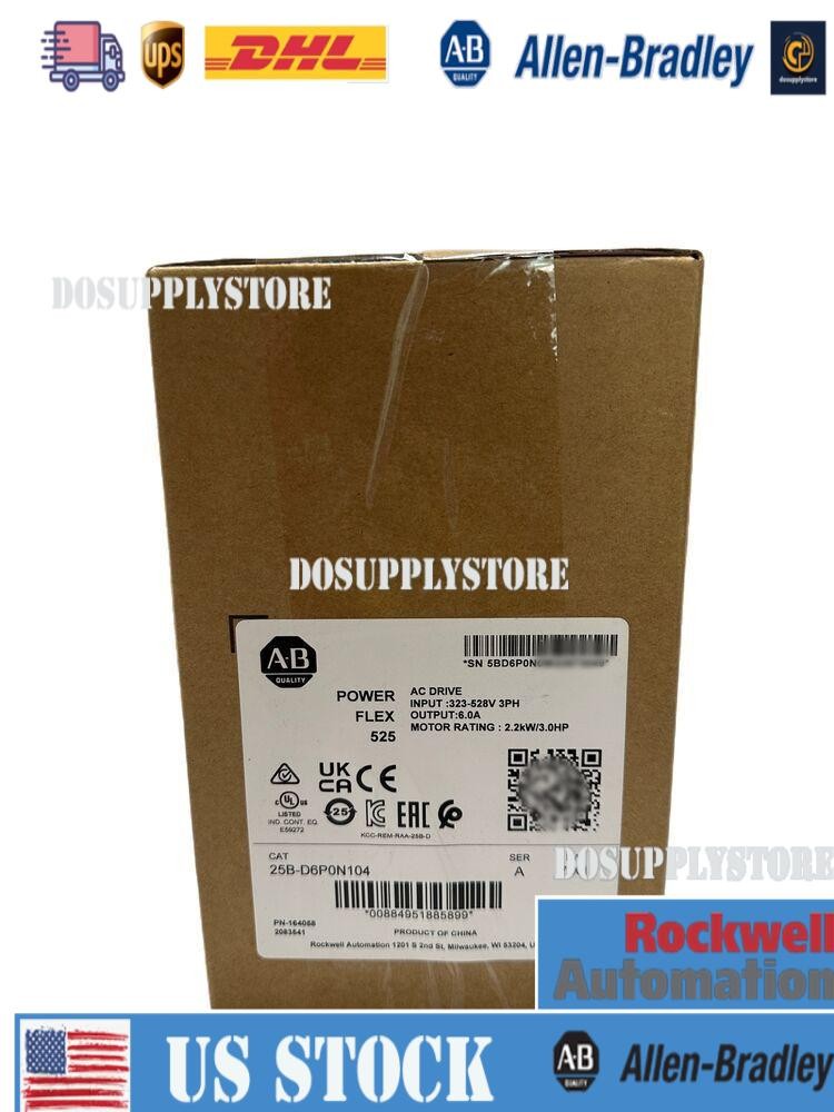 NEW Factory Sealed AB 25B-D6P0N104 Allen-Bradley PowerFlex 525 AC Drive 2022 US