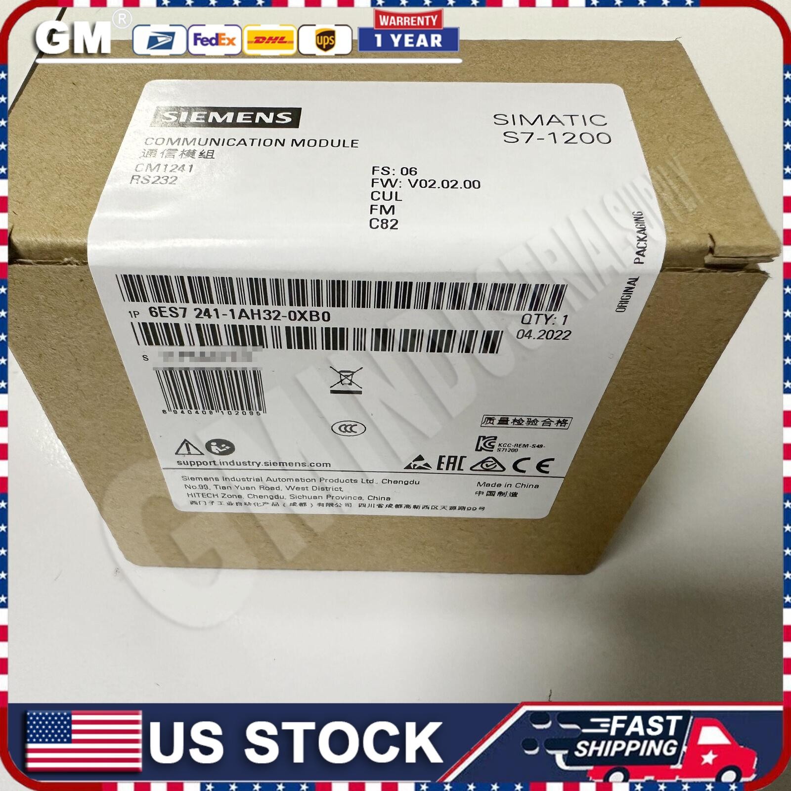 New Siemens 6ES7241-1AH32-0XB0 6ES72411AH320XB0 SIMATIC S7-1200 CM 1241