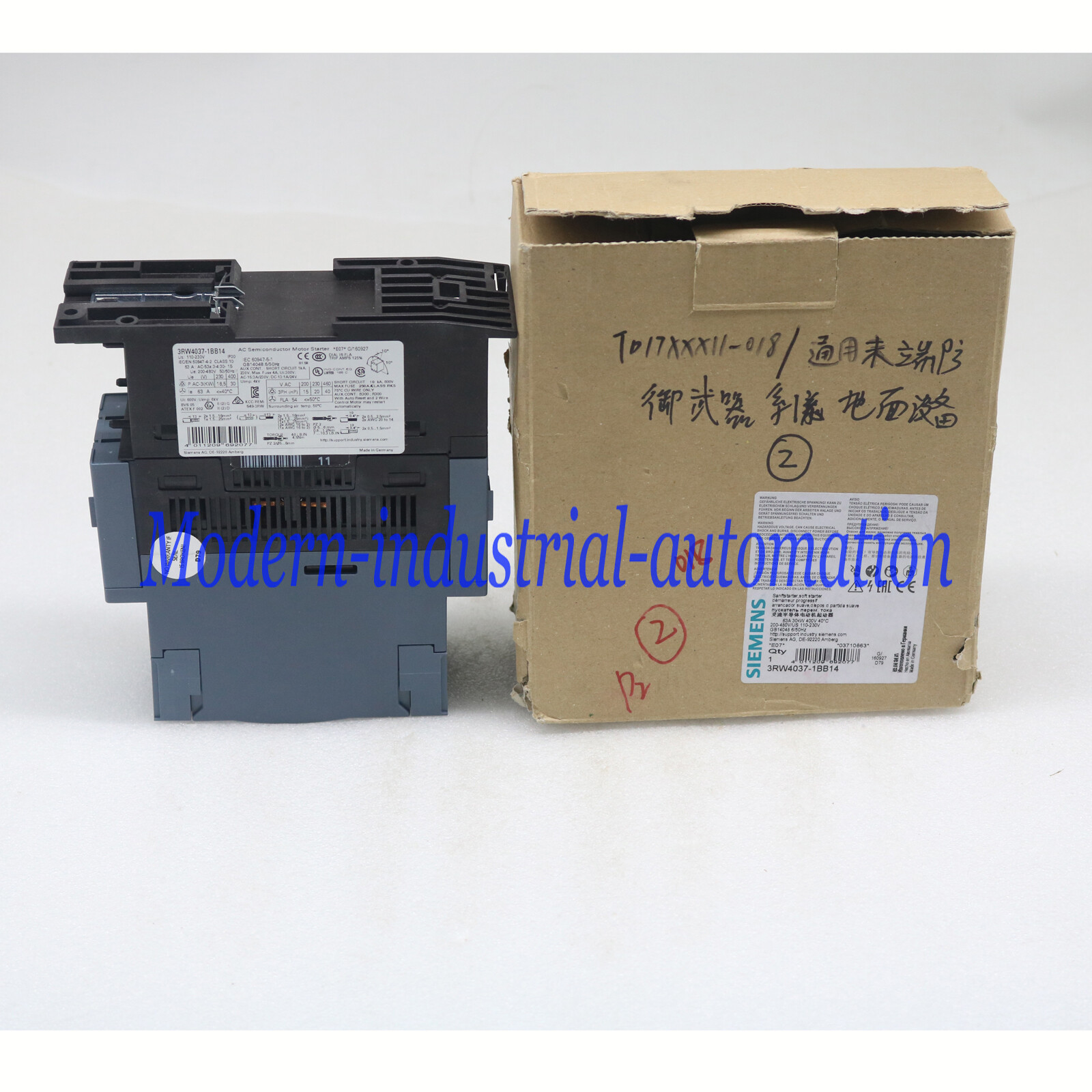 New In Box Siemens soft starter 3RW4037-1BB14 30KW 1 year warranty#XR
