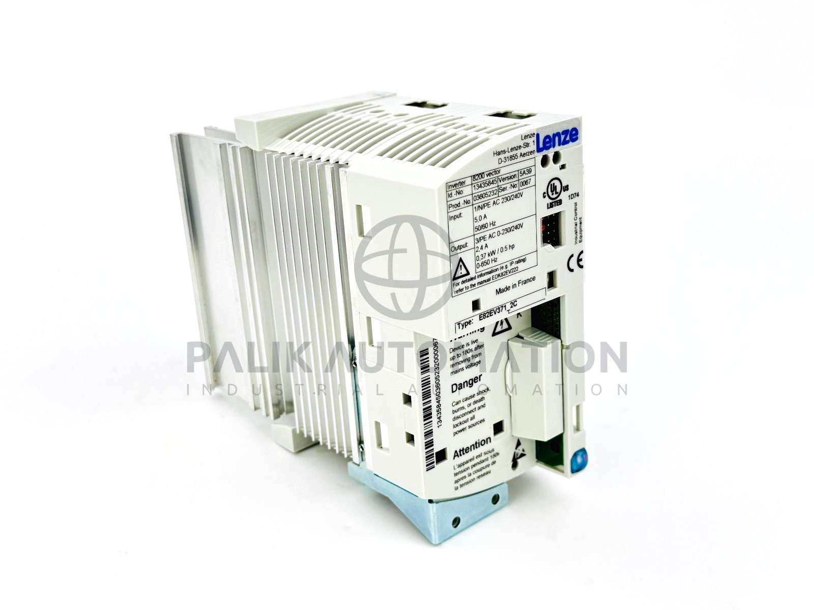 LENZE E82EV371K2C E82EV371_2C INVERTER 8200 SERIES 0.37kW 13435845 NEW
