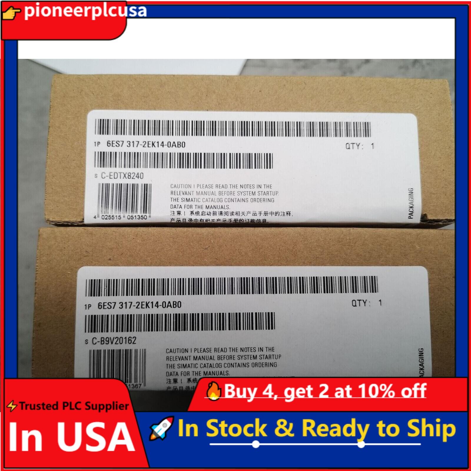 1 PC New Siemens 6ES7 317-2EK14-0AB0 SIMATIC S7-300 CPU 6ES7317-2EK14-0AB0