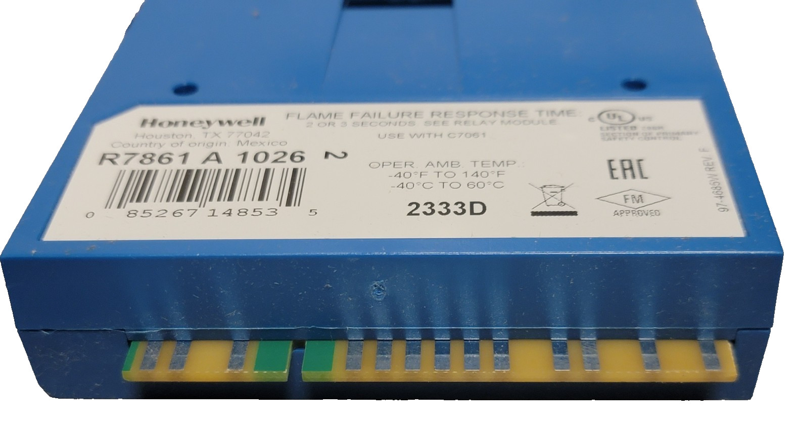 Honeywell R7861 A 1026 Dynamic Self-Check Ultraviolet Amplifier