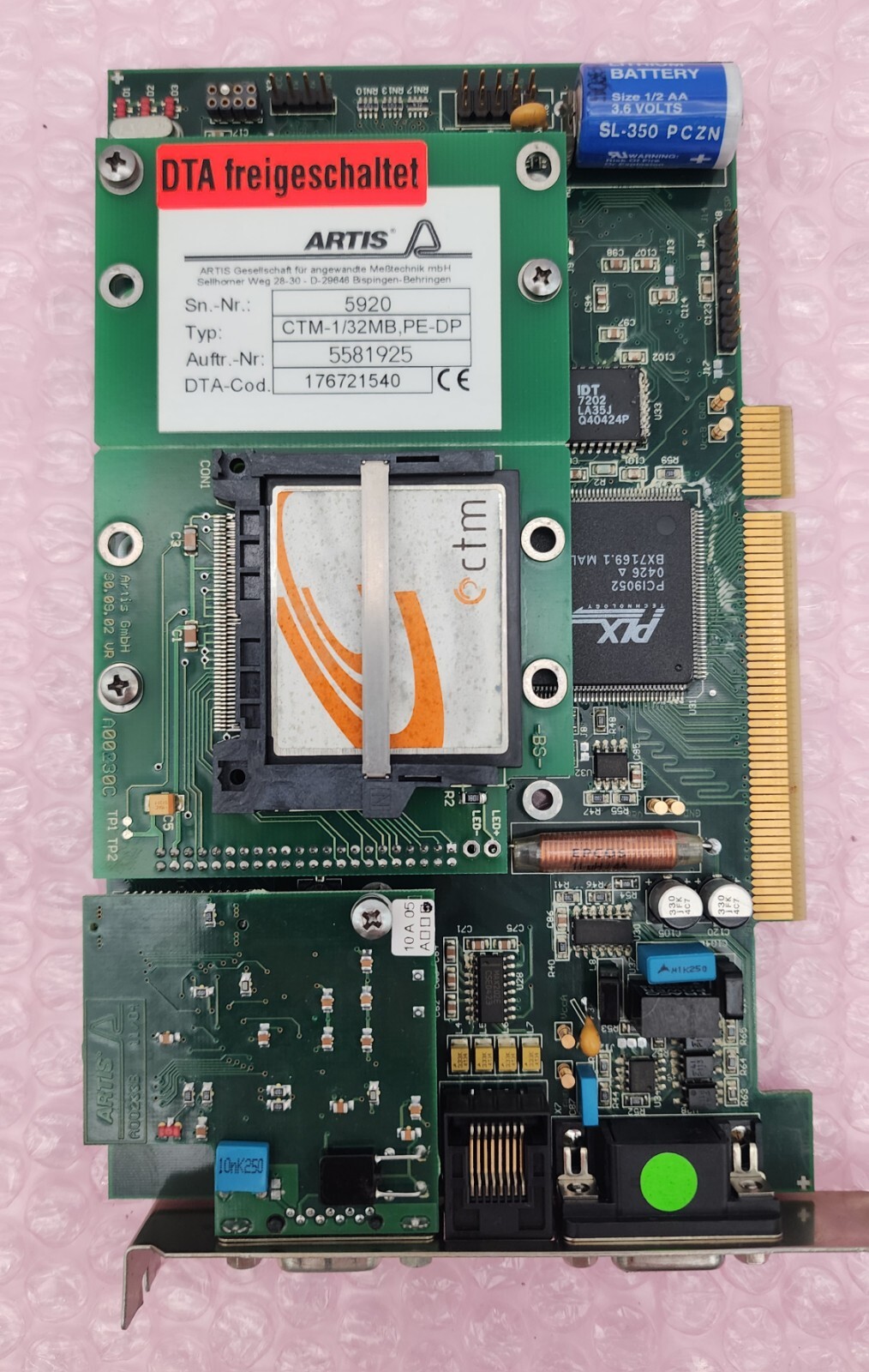 Artis CTM-1/32MB-PE-DP Control Card CTM132MBPEDP *NEXT DAY AVAILABLE*