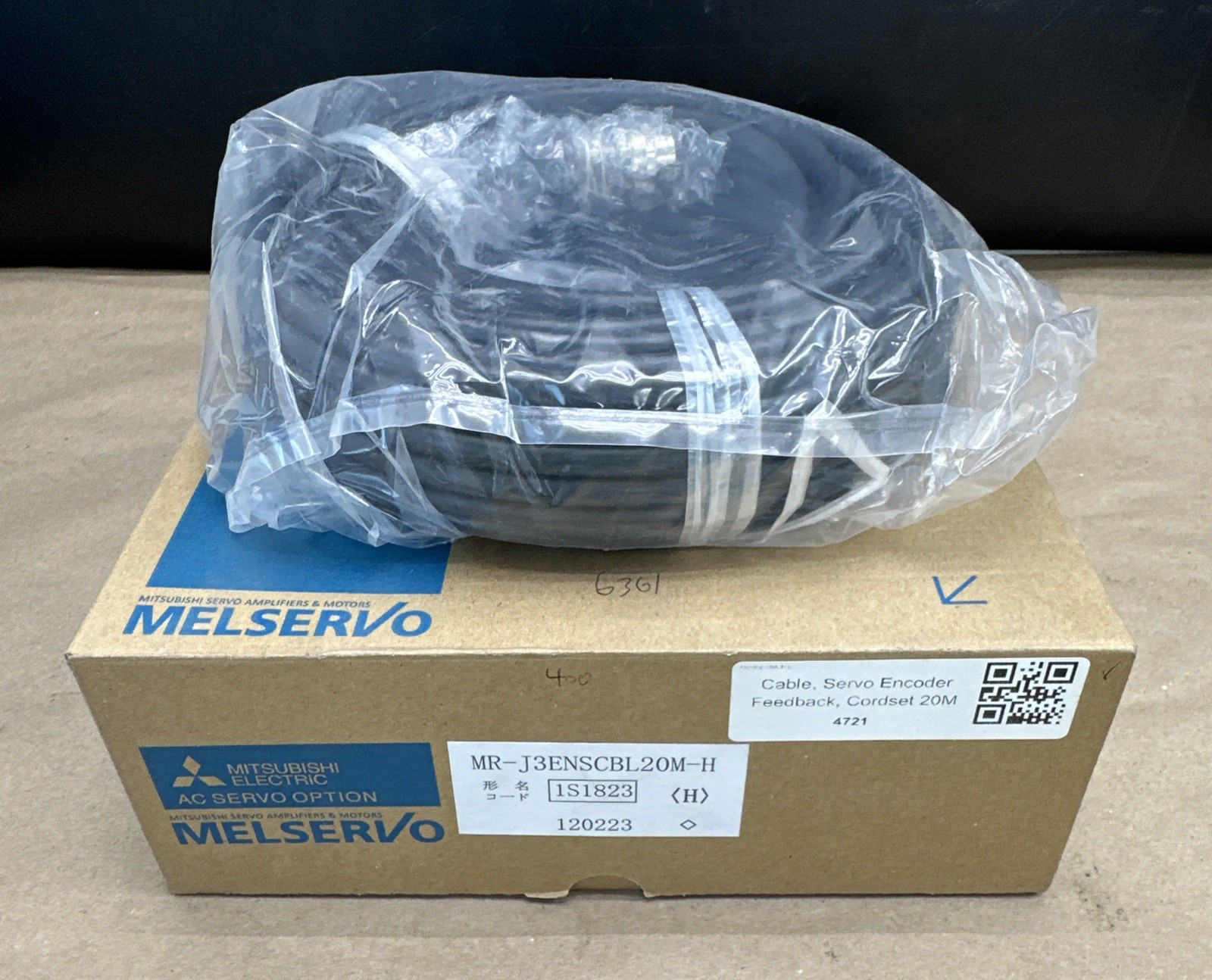Mitsubishi MELSER I/O MR-J3ENSCBL20M-H Encoder Cable 20M – NEW IN BOX SURPLUS