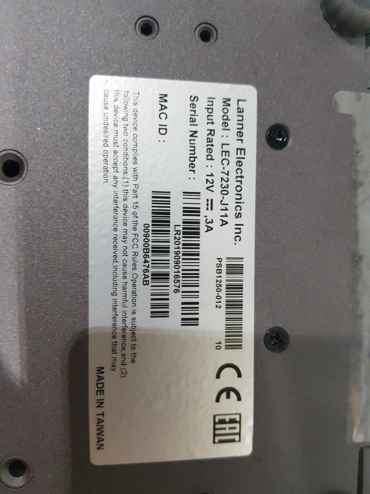 Lanner Electronics LEC-7230 – J11A , PSB1250-012