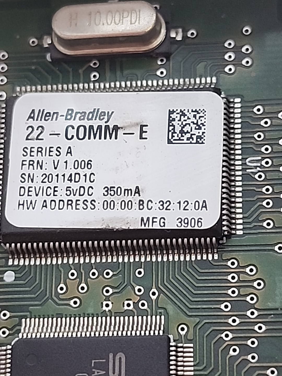 Allen-Bradley 22B-D1P4N104 PowerFlex 40 VFD with 22-COMM-E EtherNet IP Module
