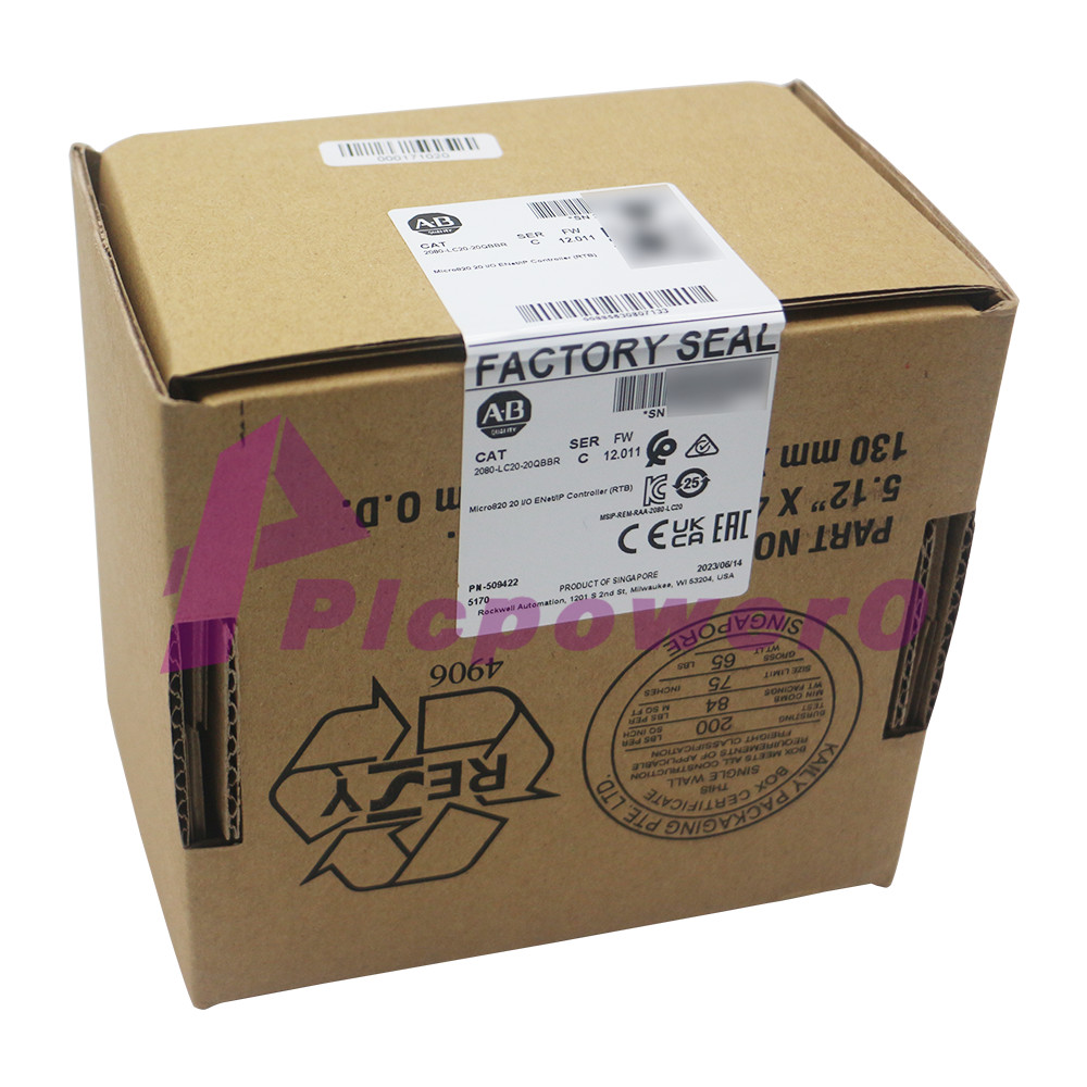 New Sealed 2080-LC20-20QBBR Micro820 20 I/O ENet/IP Controller Allen-Bradley