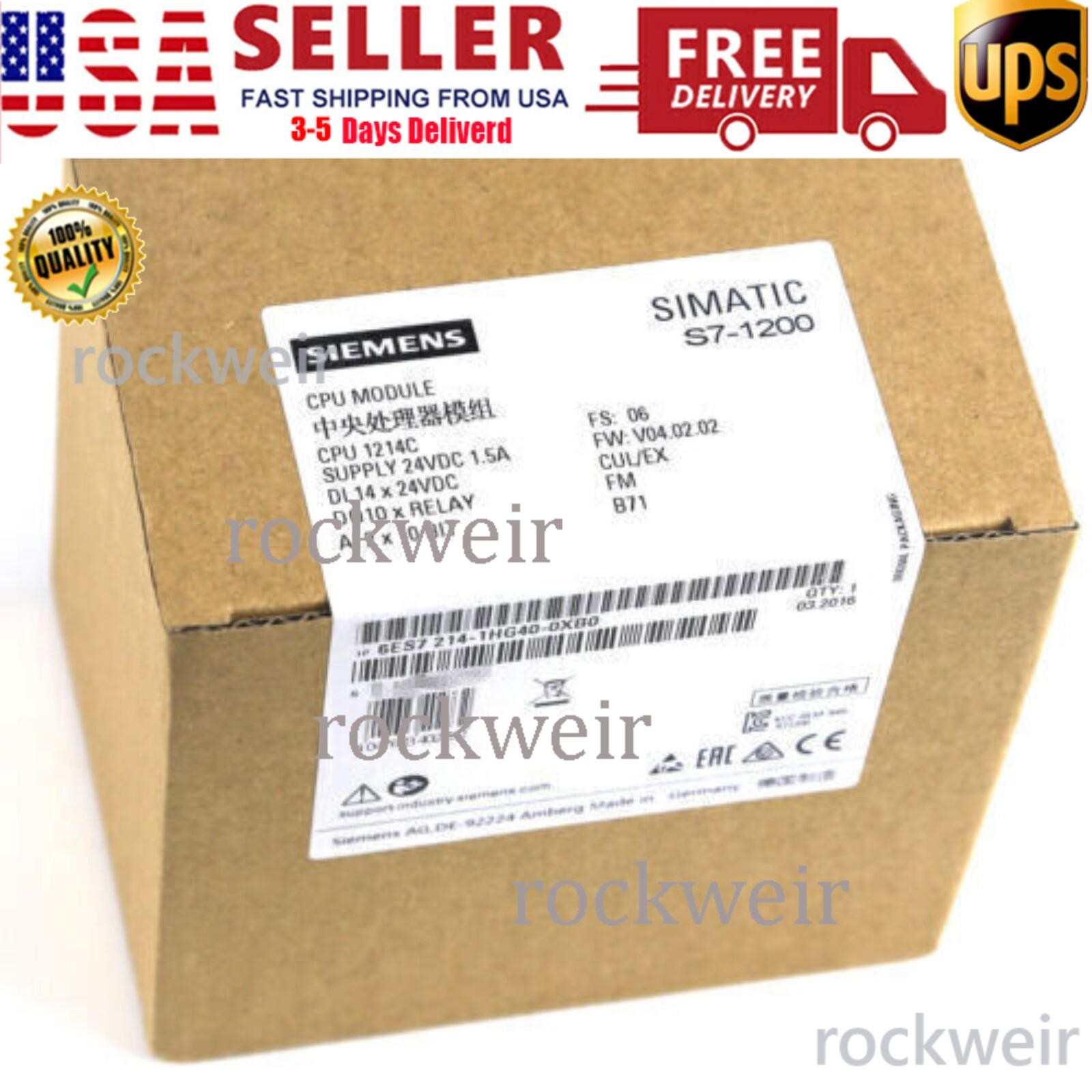 New Siemens 6ES7 214-1HG40-0XB0 6ES7214-1HG40-0XB0 SIMATIC S7-1200 CPU 1214C