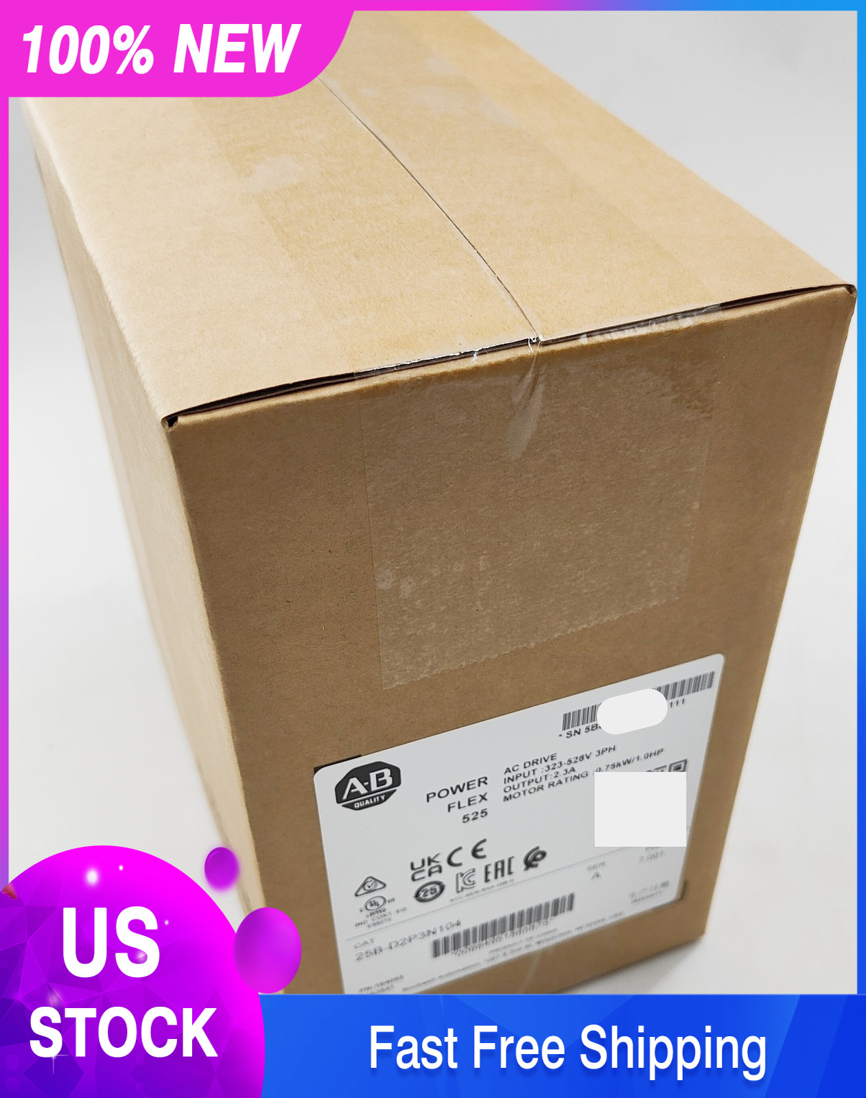 Allen-Bradley 25B-D2P3N104 PowerFlex 525 0.75kW 1Hp AC Drive 25BD2P3N104