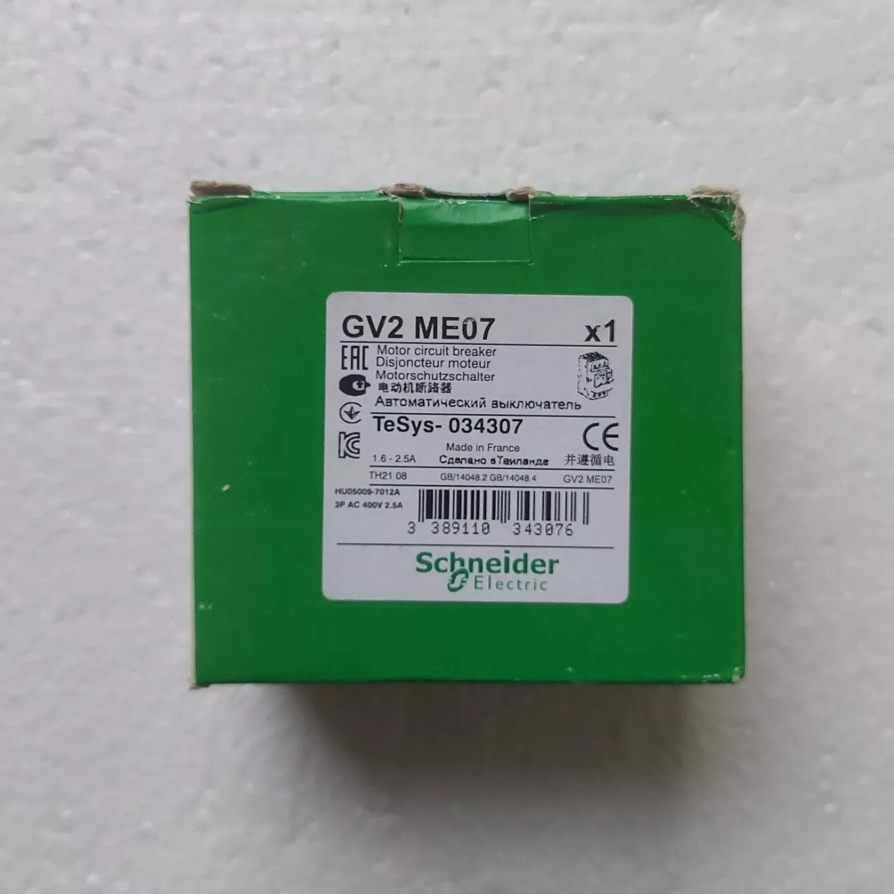 SCHNEIDER ELECTRIC GV2-ME07 Motor circuit breaker GV2ME07 MADE IN FRANCE