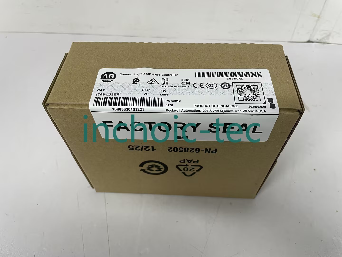 Allen-Bradley 1769-L33ER CompactLogix PLC Ethernet/IP Controller 2MB SER A