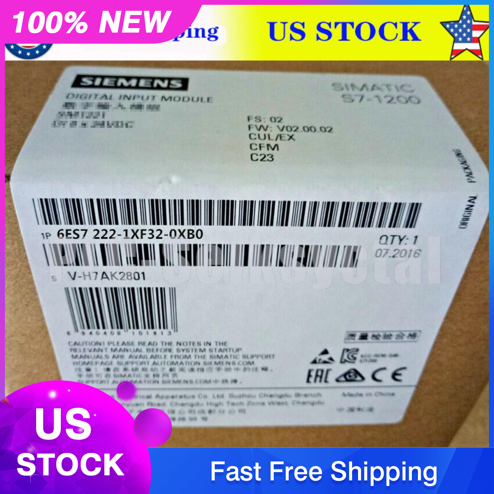 New Siemens 6ES7222-1XF32-0XB0 S7-1200 Digital output SM1222 6ES7 222-1XF32-0XB0