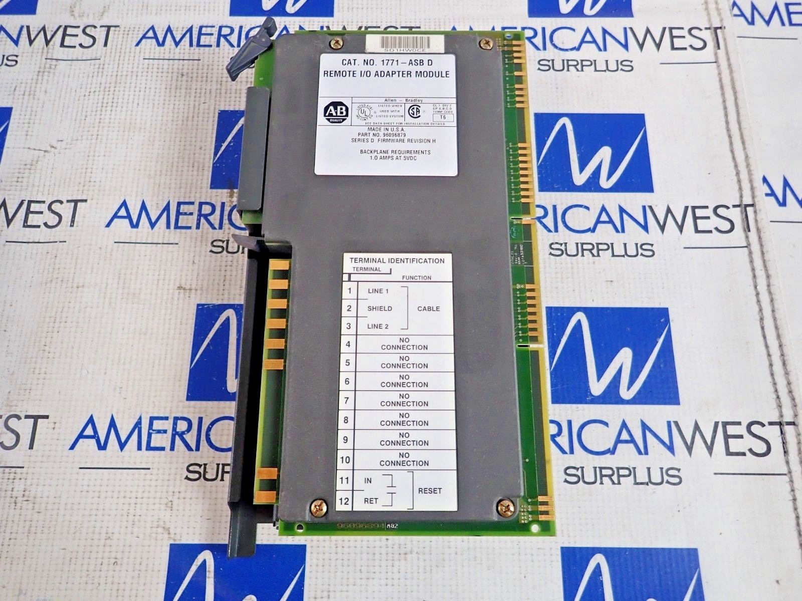 ALLEN BRADLEY 1771-ASB D REMOTE I/O ADAPTER MODULE