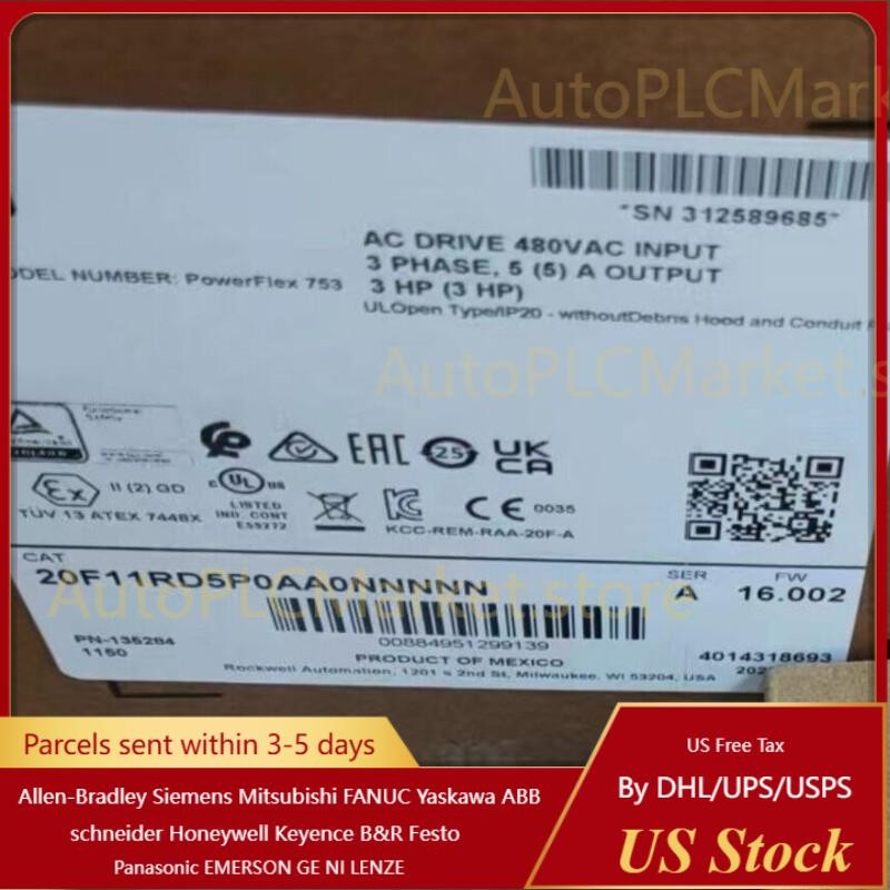 20F11RD5P0AA0NNNNN PowerFlex Air Cooled 753 AC Drive 20F11RD5P0AA0 US Free Tax